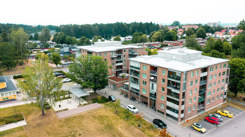 översiktsbild Seniorboende Valla Folkets park