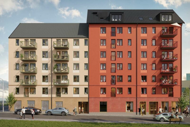 Visualiseringsbild av nyproduktion på Folkungavallen, Häcklöparen