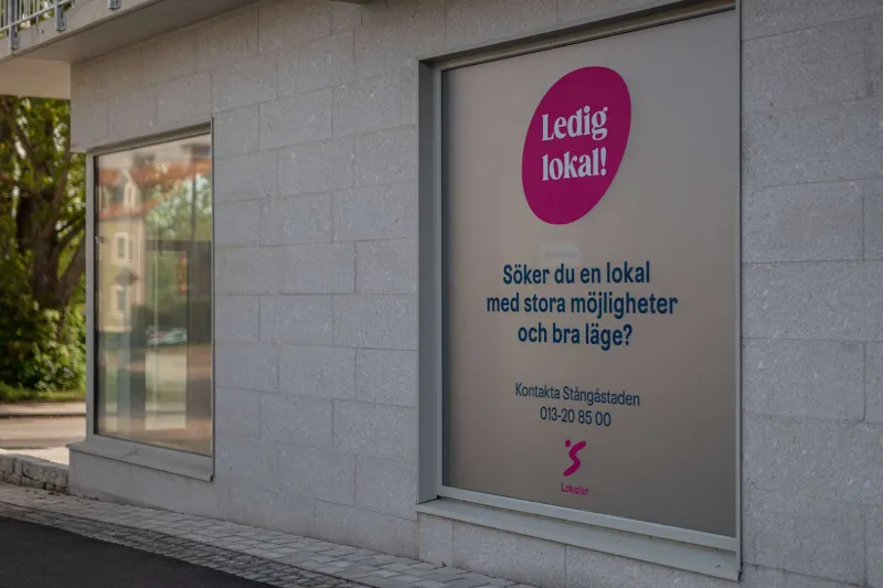 Skyltfönster, en ledig lokal