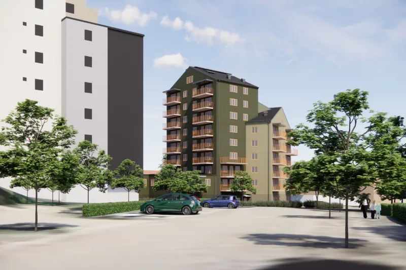Illustration av kvarteret Omtanken i Gottfridsberg